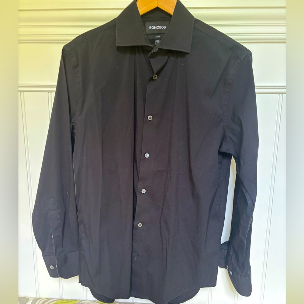 Bonobos Slim Fit Black performance shirt sz 15.5